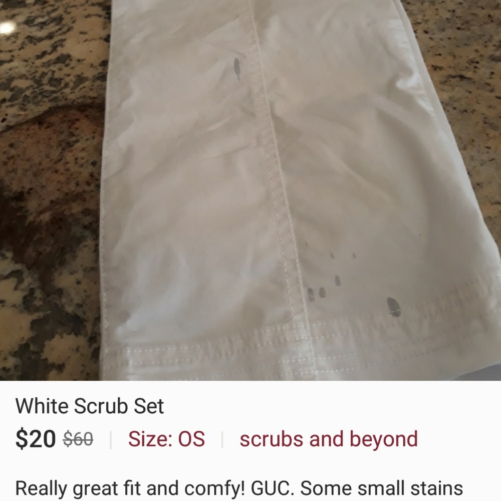 White scrub set - Picture 4 of 8